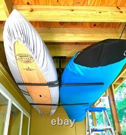 Double SUP & Surf Ceiling Storage Rack 2 Overhead Hanger Mount Boards Heavy Duty