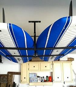 Double SUP & Surf Ceiling Storage Rack 2 Overhead Hanger Mount Boards Heavy Duty