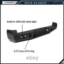 ECCPP Offroad Steel Rear Bumper w LED Lights D-rings For Toyota Tacoma 2005-2015