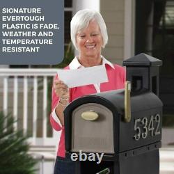 Extra Large Mailbox Rural Post Mount Pedestal Heavy Duty Rain Proof Box Black