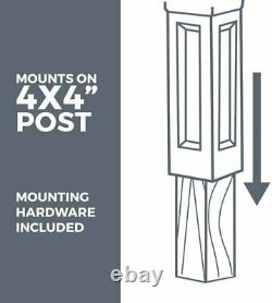 Extra Large Mailbox Rural Post Mount Pedestal Heavy Duty Rain Proof Box Black