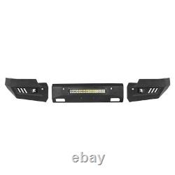 FIT CHEVY SILVERADO 1500 2014-2015 BLACK STEEL FRONT BUMPER WithLED LIGHT BAR