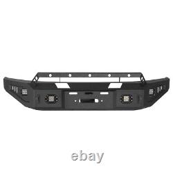 FOR STEEL BLACK FRONT BUMPER WithWINCH PLATE & LED SPOTLIGHTS FOR FORD F-150 09-14