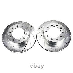FRONT 2005 2015 2016 Ford F-450 Super Duty Drilled Brake Rotors + Ceramic Pads