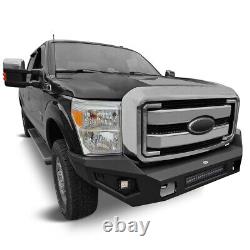 Fit 2011-16 Ford F250 F350 Black Front Bumper with 120w Light Bar Heavy Duty Steel