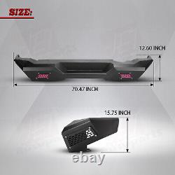 Fit 2021 2022 Ford Bronco Heavy Duty Black Steel Rear Bumper withLED Lights