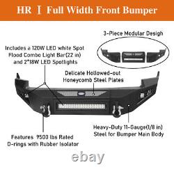 Fit Dodge Ram 1500 2009-2012 Heavy Duty Steel Front/Rear Bumper withLed Light Bar