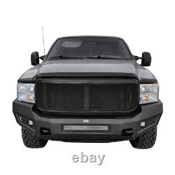 Fit Ford F250 2005-2007 Heavy Duty Front Bumper with Skid Plate & LED Light Bar