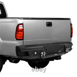 Fit Ford F-250 2011-2016 Rear Back Bumper with 2 LED Floodlight Heavy Duty Steel