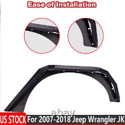 Fits 2007-2018 Jeep Wrangler JK 4PCS Front&Rear Fender Flares Heavy Duty Steel