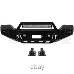 Fits 2015-2019 GMC Sierra 2500 3500 Black Texture Front Bumper with Winch Plate