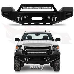 Fits 2015-2019 GMC Sierra 2500 3500 Black Texture Front Bumper with Winch Plate