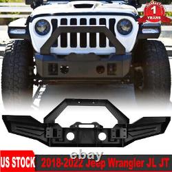 Fits 2018 2019 2020 2021 2023 Jeep Wrangler JL JT Front Bumper Heavy Duty Steel