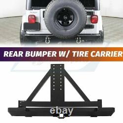 Fits for 87-06 Jeep Wrangler TJ YJ Rear Bumper with Tire Carrier & winch texture