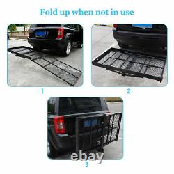 Folding Wheel chair Scooter Carrier Rack 660LBS Disability Rack Ramp Hitch Mount