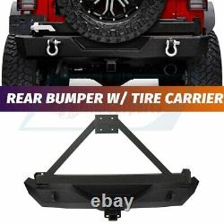 For 2007-2018 JK Jeep Wrangler Rear Bumper with Tire Carrier & D-ring Unlimited