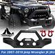 For 2007-2018 Jeep Wrangler Jk Jku Front Bumper Heavy Duty Steel Black Withd-ring
