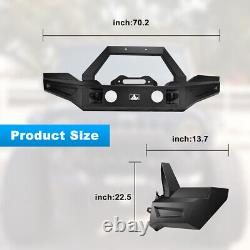 For 2007-2018 Jeep Wrangler JK JKU Front Bumper Heavy Duty Steel Black withD-Ring