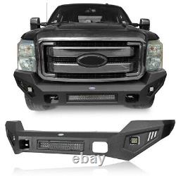 For 2011-2016 Ford F250 F350 Super Duty Front Bumper Bar with2x 18W LED Spotlights