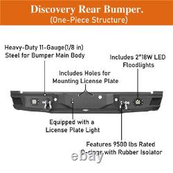 For 2011-2016 Ford F250 Super Duty Rear Bumper Assembly withLED Lights & D-Rings