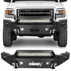 For 2014-2015 GMC Sierra 1500 Black Off-Road Front Bumper with Winch Plate