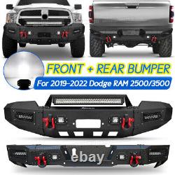 For 2014-2021 Toyota Tundra Steel Front/Rear Bumper WithWinch Plate & LED & D-ring