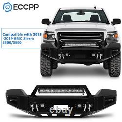 For 2015-2019 GMC Sierra 2500 3500 Complete Front Bumper With LED Lights