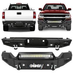 For 2016 2017 2018 Chevy Silverado 1500 Front/Rear Bumper withWinch Plate & Light