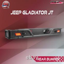 For 2019-2021 Jeep Gladiator JT Rear Bumper Heavy Duty Steel withLED Brake Lamps