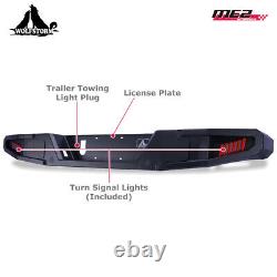 For 2019-2021 Jeep Gladiator JT Rear Bumper Heavy Duty Steel withLED Brake Lights