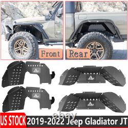 For 2019-2023 Jeep Gladiator JT Front/Rear Inner Fender Liners Heavy Duty Steel