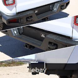 For 2019-2023 Jeep Gladiator JT Rear Bumper with LED Lights Heavy Duty Steel