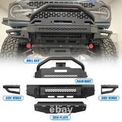 For 2021 2022 2023 Ford Bronco Full-Width Heavy Duty Steel Front Bumper Upgrade