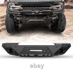 For 2021-2023 Ford Bronco Front Bumper withRadar Hole Coated Steel Heavy Duty