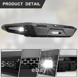 For 2021-2023 Ford Bronco Front Rear Bumper with LED Lights Heavy Duty Steel BLK