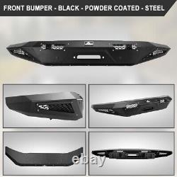 For 2021-2023 Ford Bronco Front Rear Bumper with LED Lights Heavy Duty Steel BLK