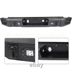 For Chevy Silverado 1500 2007-2013 Black Front rear Bumper Steel with Winch Plate