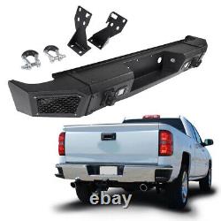 For Chevy Silverado 1500 2007-2013 Black Front rear Bumper Steel with Winch Plate