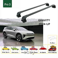 For Lucid Gravity 2024-Up Roof Rack Cross Bars Metal Bracket Fix Point Alu Black