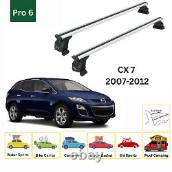 For Mazda CX-7 2007-12 Roof Rack Cross Bars Metal Bracket Fix Point Pro 6 Silver
