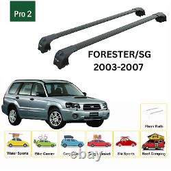 For Subaru Forester SG 2003-07 Roof Rack Cross Bars Metal Bracket Flush Rail Alu