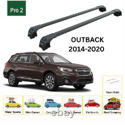 For Subaru Outback 2014-20 Roof Rack Cross Bars Metal Bracket Flush Rail Alu Bla