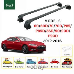 For Tesla Model S 2012-2016 Roof Rack Cross Bars Metal Bracket Fix Point Alu Bla
