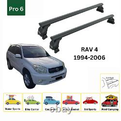For Toyota Rav 4 1994-2006 Roof Rack Cross Bars Metal Bracket Fix Pro 6 Alu Blac