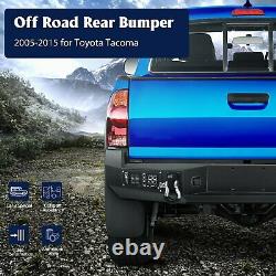For Toyota Tacoma 05-15 Front + Rear Bumper Assembly Black Steel w Led Lights