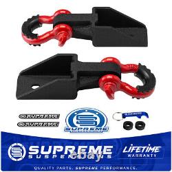 Front Bolt-On Shackle Mounts and Red D-Ring Shackles Set for 07-21 Toyota Tundra