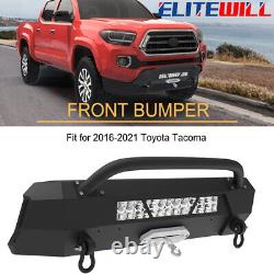 Front Bumper For 2016-2023 Toyota Tacoma with Winch Plate & D Ring &License Plate