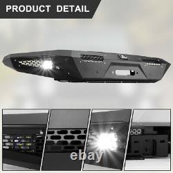 Front Bumper For 2021 2022 Ford Bronco Heavy Duty Steel Style WithLED Dark Grey