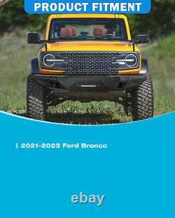 Front Bumper Heavy Duty Texture Steel For 2021 2022 2023 Ford Bronco 2/4-Door