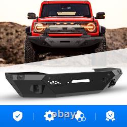Front Bumper Kits Replacement For 2021-2023 Ford Bronco 2 IN 1 Heavy Duty Steel